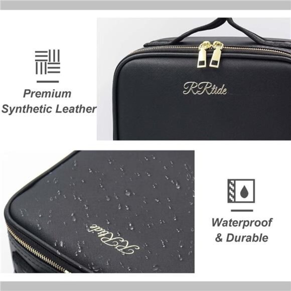 Travel Makeup Bag with Mirror of LED Lighted, Makeup Train Case with Dividers - Picture 5 of 7